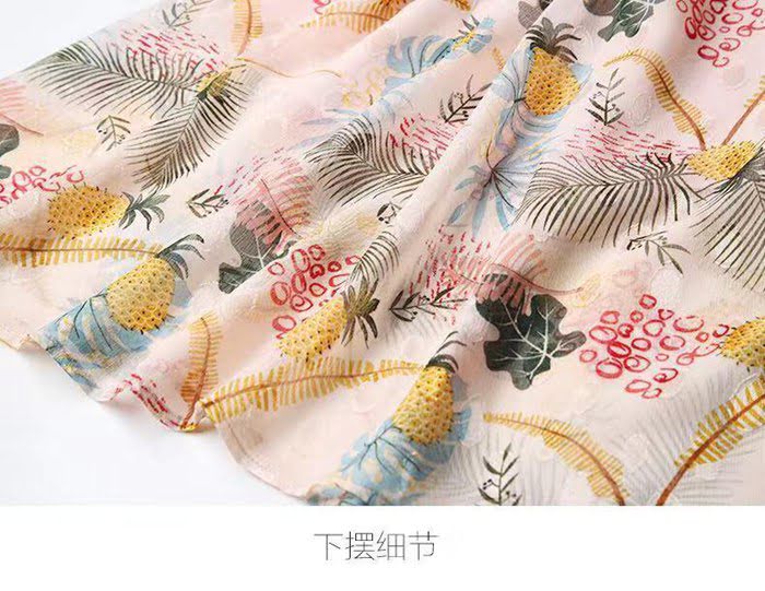 Chanel香奈兒 法國專櫃同步新款 2019春夏新款 簡約氣質 雪紡 提花印花連衣裙  xly1363